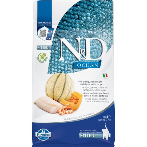 Karma dla kota FARMINA N&D Ocean Dorsz, krewetka, dynia i melon 300 g