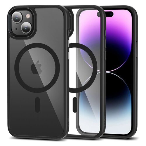 Etui TECH-PROTECT MagMat MagSafe do Apple iPhone 15 Plus Czarno-przezroczysty