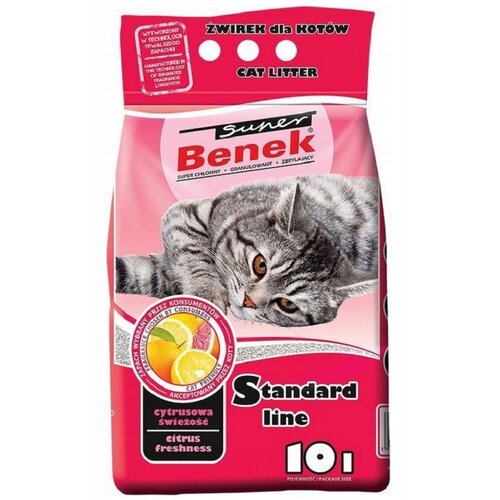 Żwirek dla kota SUPER BENEK Standard Cytrusowa świeżość 18629 10 L