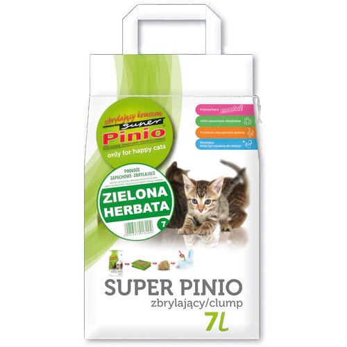 Żwirek dla kota SUPER PINIO Zielona herbata 7 L