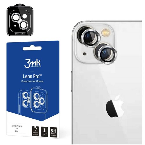 Szkło hartowane na obiektyw 3MK Lens Protection Pro do Apple iPhone 15 Srebrny