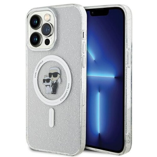 Etui KARL LAGERFELD Glitter MagSafe do Apple iPhone 14 Pro Max Przezroczysty