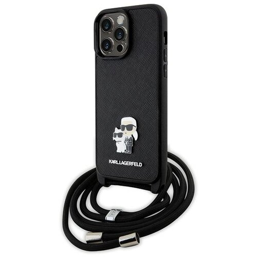 Etui KARL LAGERFELD Crossbody Saffiano Metal do Apple iPhone 14 Pro Max Czarny