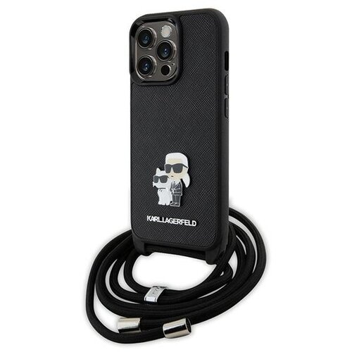 Etui KARL LAGERFELD Crossbody Saffiano Metal do Apple iPhone 13/13 Pro Czarny
