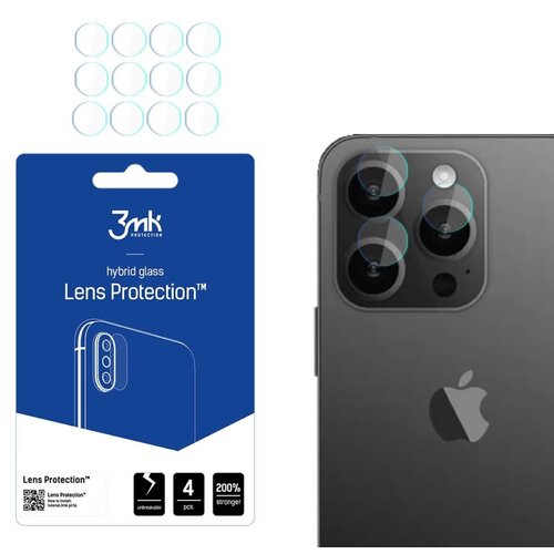Szkło hybrydowe na obiektyw 3MK Lens Protection do Apple iPhone 15 Pro