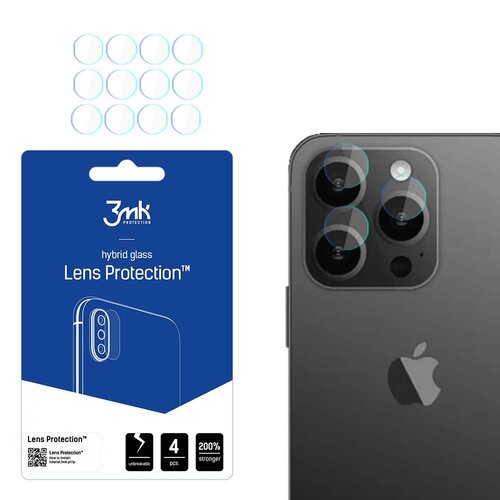 Szkło hybrydowe na obiektyw 3MK Lens Protection do Apple iPhone 15 Pro Max