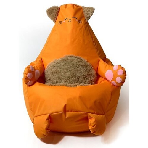 Pufa worek GO GIFT Kotek Pomarańczowy L 105 x 80 cm