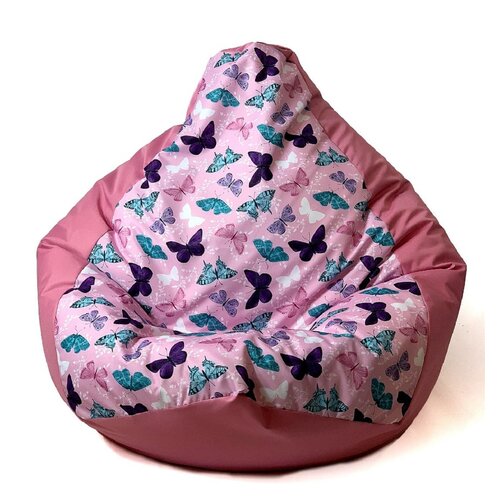 Pufa worek GO GIFT Grusza Motyle Wielokolorowy XXL 140 x 100 cm