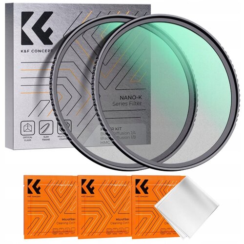 Zestaw filtrów K&F CONCEPT Black Diffusion 1/4 i 1/8 (49 mm)