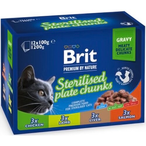 Karma dla kota BRIT Care Cat Pouches Sterile Plate (12 x 100 g)