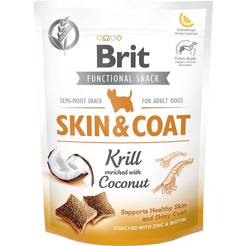 Przysmak dla psa BRIT CARE Dog Functional Snack Skin&Coat Kryl z kokosem 150g