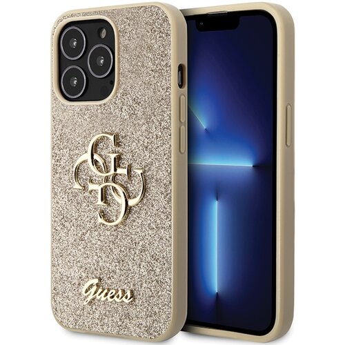 Etui GUESS Glitter Script Big 4G do Apple iPhone 13/13 Pro Złoty