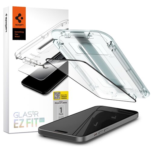 Szkło hartowane SPIGEN Glas.TR EZ Fit FC do Apple iPhone 15 Czarny