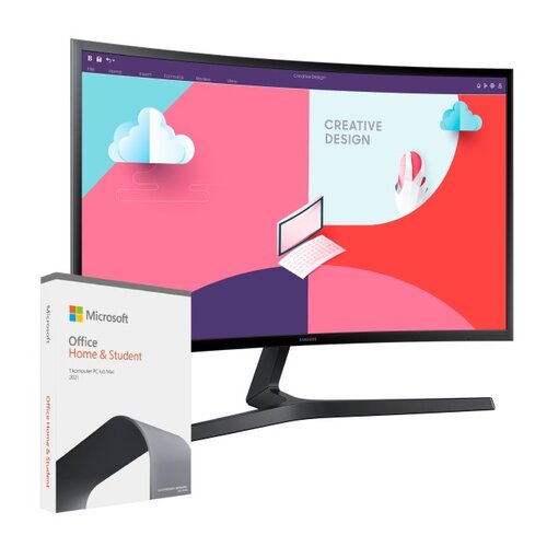 Monitor SAMSUNG LS24C366EAUXEN 24" 1920x1080px 4 ms Curved + Program MICROSOFT Office Home & Student 2021