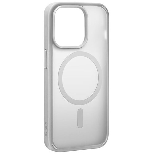 Etui PURO Gradient Mag MagSafe do Apple iPhone 15 Pro Srebrny