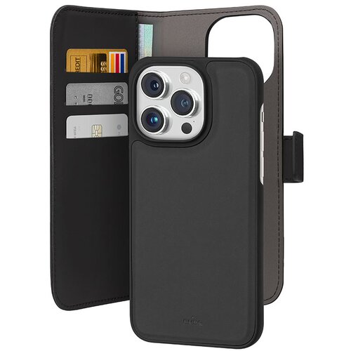 Etui PURO Wallet Detachable 2w1 do Apple iPhone 15 Pro Czarny