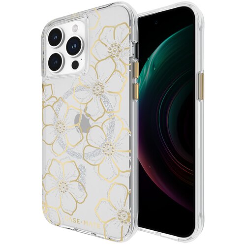 Etui CASE-MATE Floral Gems MagSafe do Apple iPhone 15 Pro Max Złoty