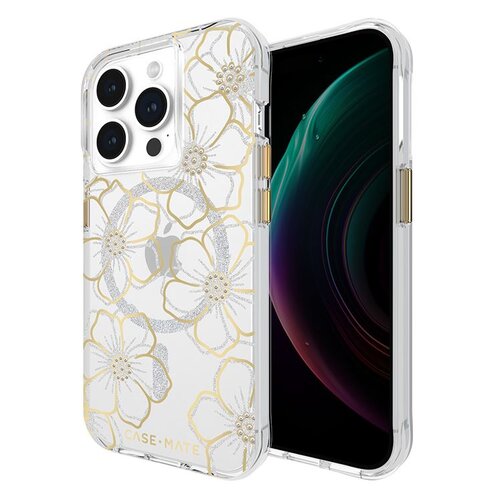 Etui CASE-MATE Floral Gems MagSafe do Apple iPhone 15 Pro Złoty