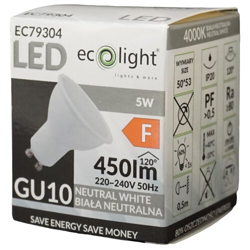 Żarówka LED ECOLIGHT EC79304 5W GU10