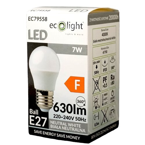 Żarówka LED ECOLIGHT Golf ball EC79558 7W E27