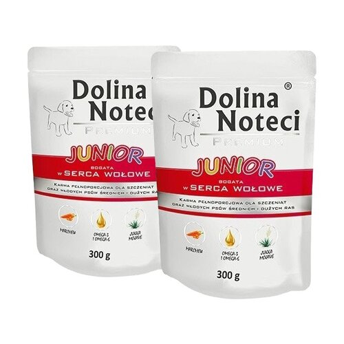 Karma dla psa DOLINA NOTECI Premium Junior Serca Wołowe 2 x 300 g