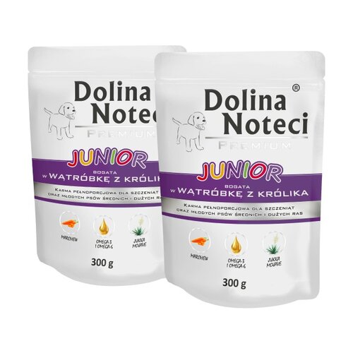 Karma dla psa DOLINA NOTECI Premium Junior Wątróbka z królika 2 x 300 g