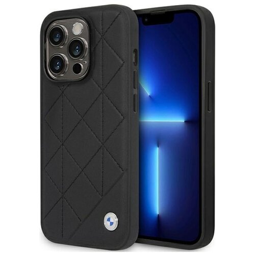 Etui BMW Leather Quilted do Apple iPhone 14 Pro Czarny