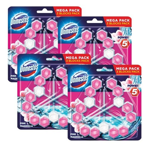 Kostka do WC DOMESTOS Power 5 Pink Magnolia 12 x 55g