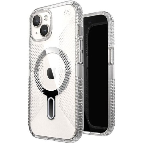 Etui SPECK Presidio Perfect-Clear Grip ClickLock & MagSafe do Apple iPhone 13/14/15 Przezroczysto-srebrny