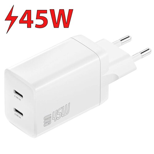 Ładowarka sieciowa 4SMARTS PDPlug Dual 45W GAN Biały