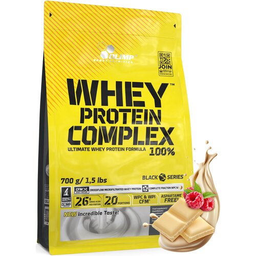 Odżywka białkowa OLIMP Whey Protein Complex 100% Biała czekolada maliny (700 g)