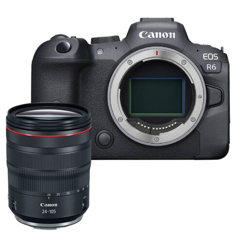 Aparat CANON EOS R6 Body Czarny + Obiektyw CANON RF 24-105 mm f/4L IS USM