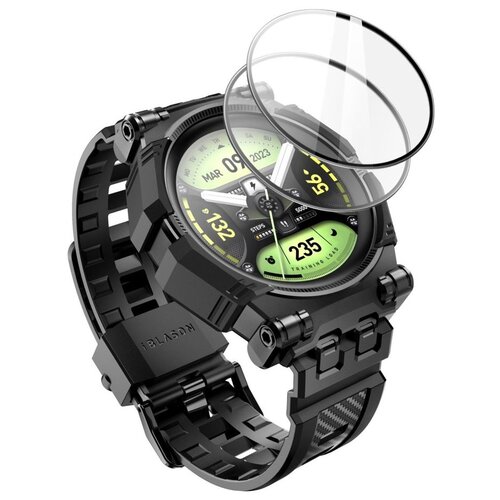 Pasek SUPCASE Iblsn Armorbox do Galaxy Watch 5 Pro (45 mm) Czarny + Szkło