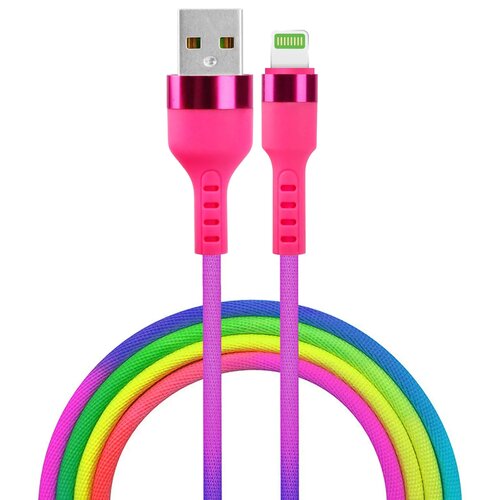 Kabel USB - Lightning SETTY KNA-L-1.22.113 1.2 m Tęczowy