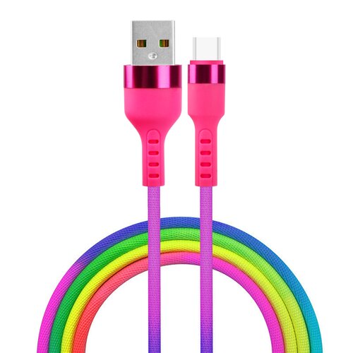 Kabel USB - USB-C SETTY KNA-C-1.22.113 1.2 m Tęczowy