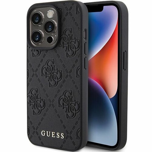 Etui GUESS Leather 4G Stamped do Apple iPhone 15 Pro Czarny