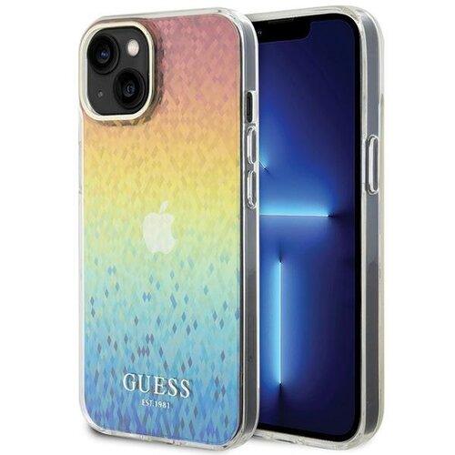 Etui GUESS IML Faceted Mirror Disco Iridescent do Apple iPhone 15 Wielokolorowy