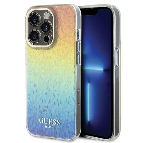 Etui GUESS IML Faceted Mirror Disco Iridescent do Apple iPhone 15 Pro Wielokolorowy