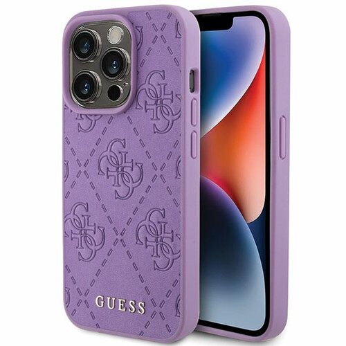 Etui GUESS Leather 4G Stamped do Apple iPhone 15 Pro Max Fioletowy