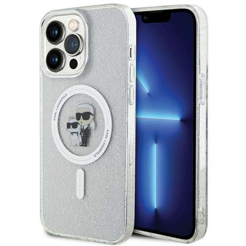 Etui KARL LAGERFELD Karl&Choupette Glitter MagSafe do Apple iPhone 15 Pro Max Przezroczysty