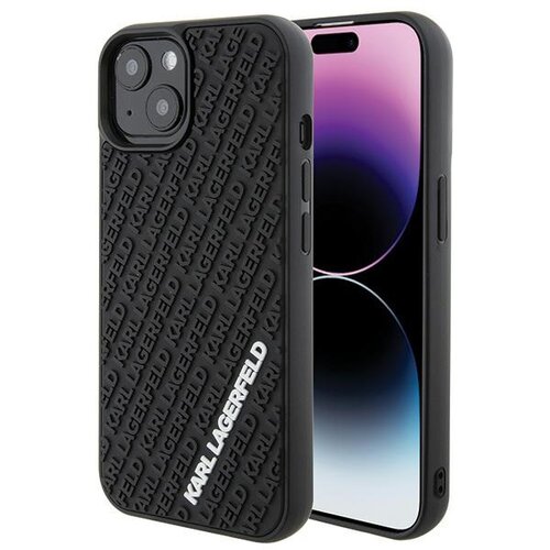 Etui KARL LAGERFELD 3D Rubber Multi Logo do Apple iPhone 15 Czarny