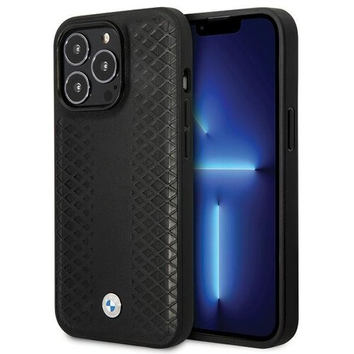 Etui BMW Leather Diamond do Apple iPhone 14 Pro Czarny