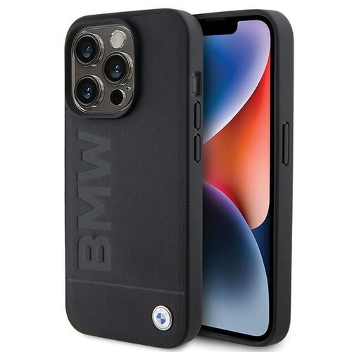 Etui BMW Leather Stamp do Apple iPhone 15 Pro Max Czarny