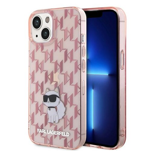 Etui KARL LAGERFELD Monogram Choupette do Apple iPhone 15 Różowy