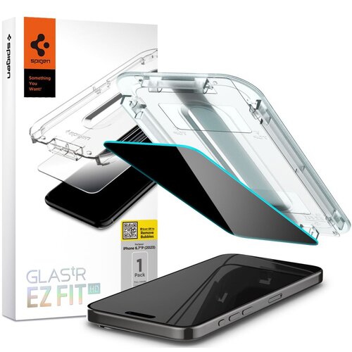 Szkło hartowane SPIGEN Glas.TR EZ Fit Privacy do Apple iPhone 15 Pro Max