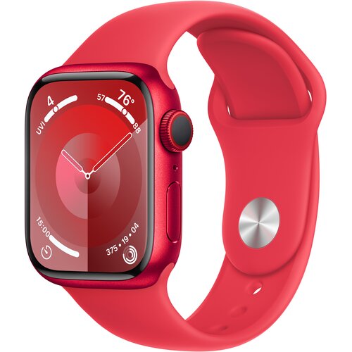 APPLE Watch 9 GPS + Cellular 41mm koperta z aluminium (czerwony) + pasek sportowy rozmiar M/L (czerwony)