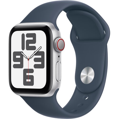 APPLE Watch SE 2gen GPS + Cellular 40mm koperta z aluminium (srebrny) + pasek sportowy rozmiar S/M (zimowy błękit)