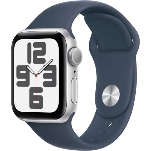 APPLE Watch SE 2gen GPS 40mm koperta z aluminium (srebrny) + pasek sportowy rozmiar M/L (zimowy błękit)