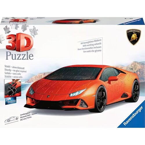 Puzzle 3D RAVENSBURGER Lamborghini Huracan Evo Arancio 11571 (108 elementów)