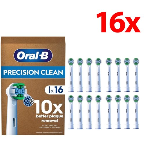 Oryginalna końcówka szczoteczki ORAL-B Precision Clean Biały (16 sztuk) (Precyzyjne czyszczenie)